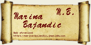 Marina Bajandić vizit kartica